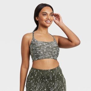 Women's Low Support Ladder Back Bra Olive Green NWT